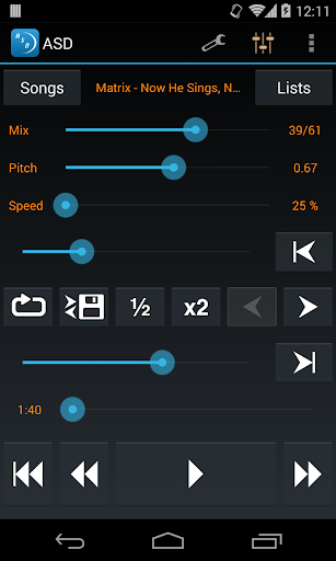 Android application Amazing Slow Downer Lite screenshort
