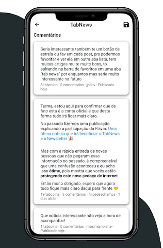 Android application TabNews screenshort