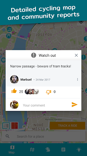 Screenshot of Prague on Bike