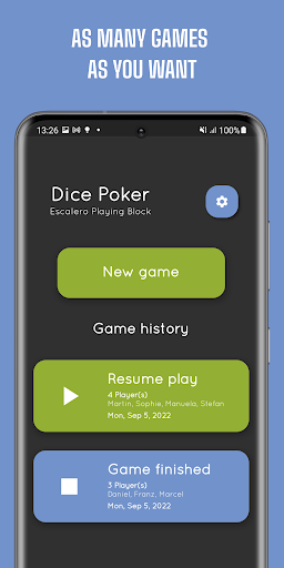 Android application Escalero - Poker Dice Notepad screenshort
