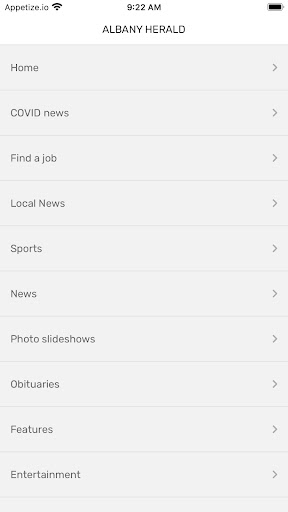 Android application Albany Herald screenshort