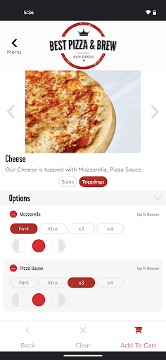Screenshot of Best Pizza and Brew