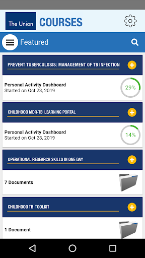 Android application The Union Courses Online screenshort