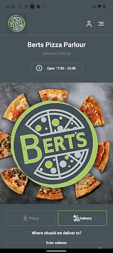 Android application Berts Pizza Parlour screenshort