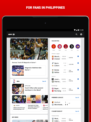 Screenshot of ESPN