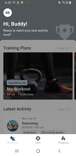 Android application Alfa Fitness screenshort