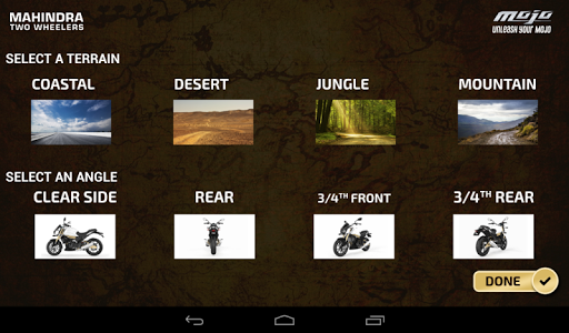Mahindra Mojo Customisation Screen 3