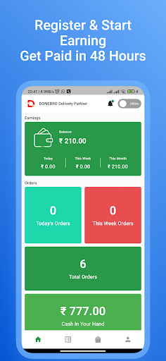 DONEBRO Delivery Partner Screen 2