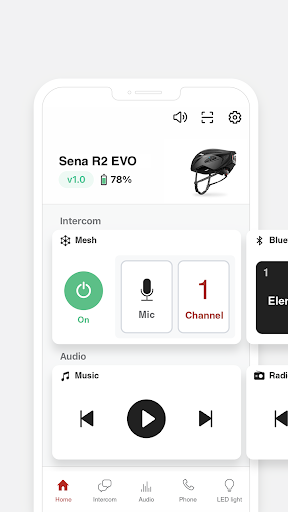 Android application Sena Cycling screenshort