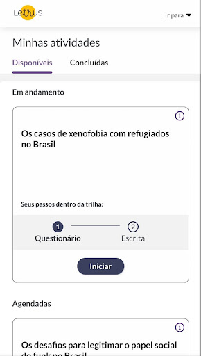 Android application Letrus Estudante screenshort