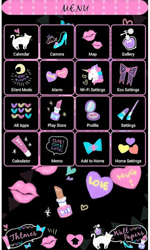 Cute Wallpaper Neon Kiss Screen 2