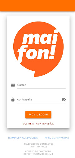 Android application Cambacel. screenshort