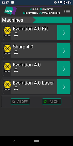 ARCA Remote Control App Screen 2