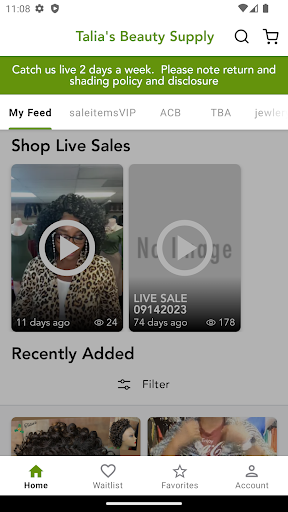 Android application Talia's Beauty Supply screenshort
