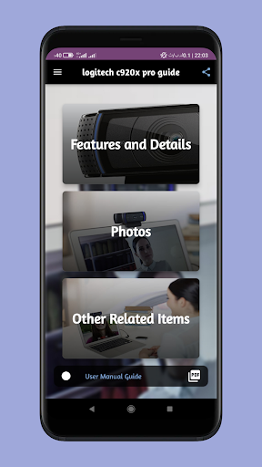 Android application logitech c920x pro guide screenshort