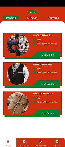 Android application Tuma Express screenshort