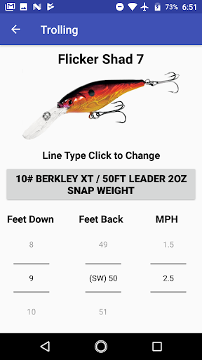 Precision Trolling Data Screen 3