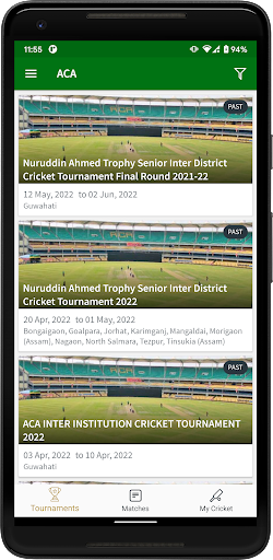 ACA Inter District Tournaments Screen 3