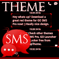 Тема Красный Неон GO SMS