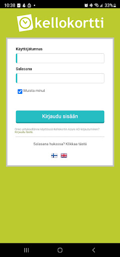 Android application Kellokortti screenshort
