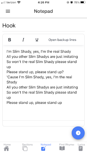 RapWriter Screenshot 1 - AppWisp.com