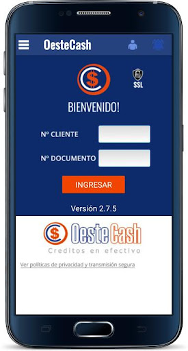 Android application Oeste Cash App screenshort
