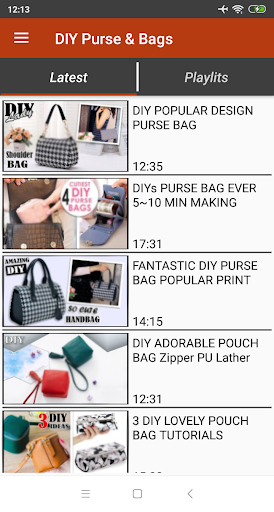 Android application DIY Purse & Bags Videos screenshort