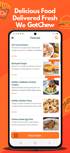 Android application GotChew - Food Delivery screenshort