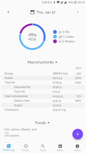 Android application Foodster Pro screenshort