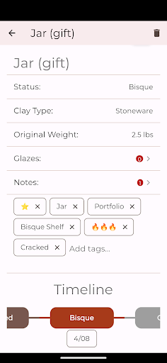 ClayMate - Pottery Tracker Screen 3