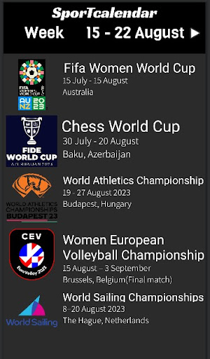 Android application Sport Calendar screenshort