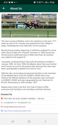 MADRAS RACE CLUB Screen 3