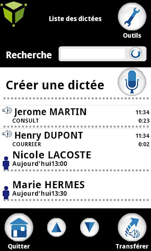 Android application SYSEO DICTATION MOBILE screenshort
