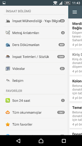 Android application İnşaat Mühendisliği screenshort