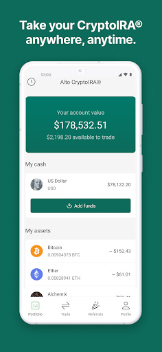 Android application Alto CryptoIRA screenshort
