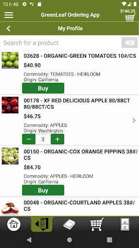 GreenLeaf Ordering App Screen 2