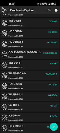 Exoplanets Explorer Screenshot 1 - AppWisp.com