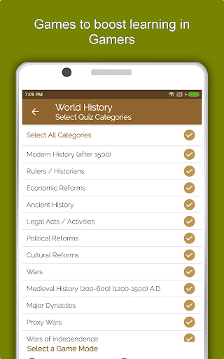 Screenshot of World History Dictionary App