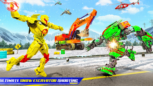 Snow Excavator Robot Car Games screenshots 4