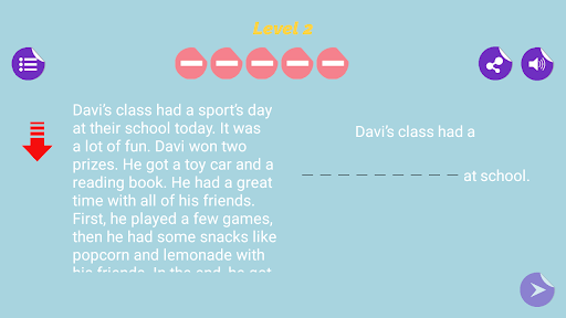English Comprehension Reading Screen 3