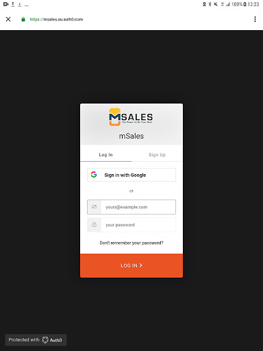 mSalesApp Screen 2