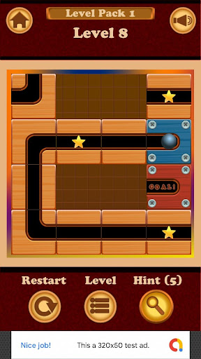 Unroll A Ball- Slide Puzzle