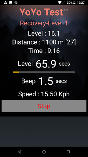 Yo-Yo Intermittent Test Screen 3