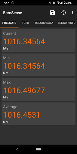 Android application BaroSense - Digital Barometer screenshort