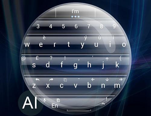 AI Keyboard Theme Glass Blue