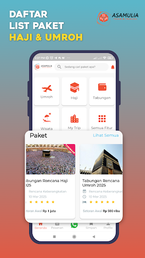 Android application Asamulia Tour and Travel screenshort
