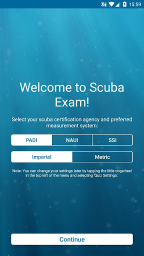 Android application Scuba Exam Lite screenshort