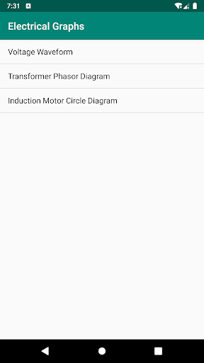 Android application Electrical Graphs App screenshort