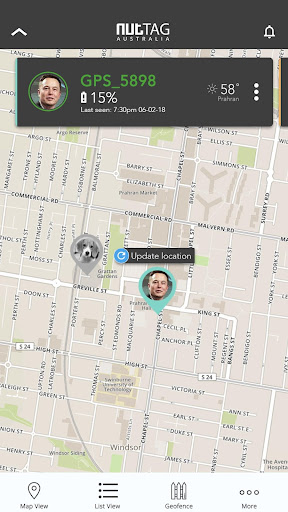 Android application NutTAG GPS screenshort