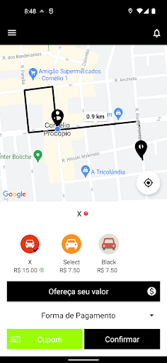 Android application U.F.O - Passageiro screenshort